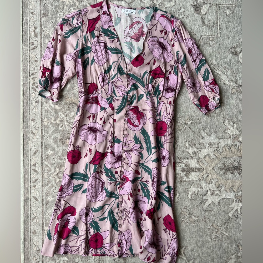 Floral button down dress